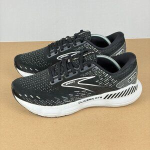 Brooks Glycerin GTS 20 Athletic Running Shoes Womens 9.5 Black White Breathable